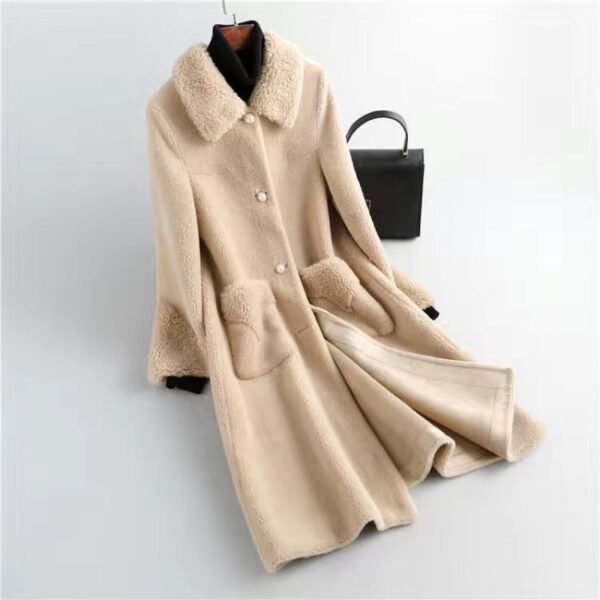 Lamb Wool Coat Mid-length Fleece Fur Integrated Lamb Chenille Coat - Image 5
