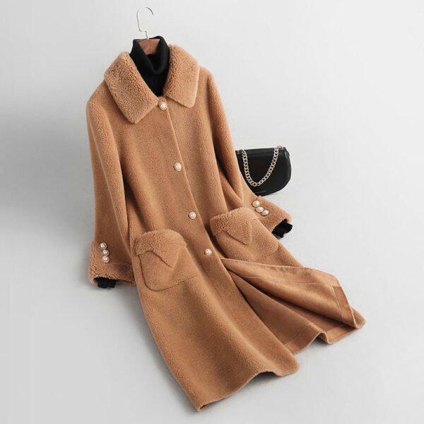 Lamb Wool Coat Mid-length Fleece Fur Integrated Lamb Chenille Coat - Image 6