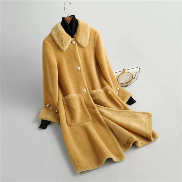 Lamb Wool Coat Mid-length Fleece Fur Integrated Lamb Chenille Coat - Image 4