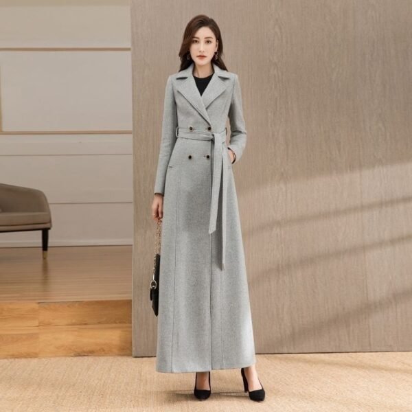 Woolen Double-breasted Elegant Cashmere Coat - Image 3