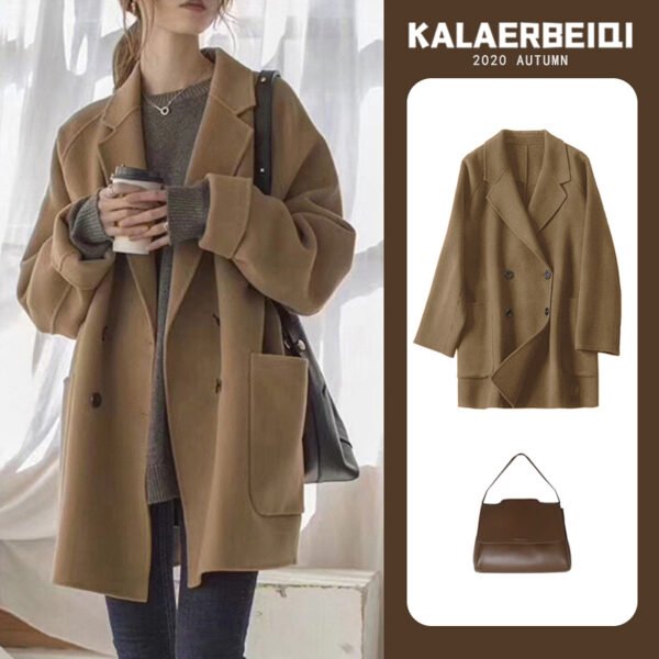 New High-End Temperament Woolen Coat Trench Coat - Image 4