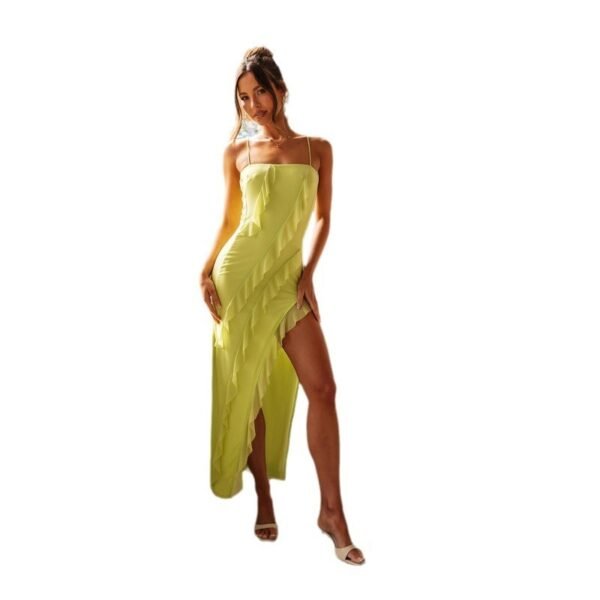 Women's Fashion Suspenders Backless Stringy Selvedge Dress - Image 4