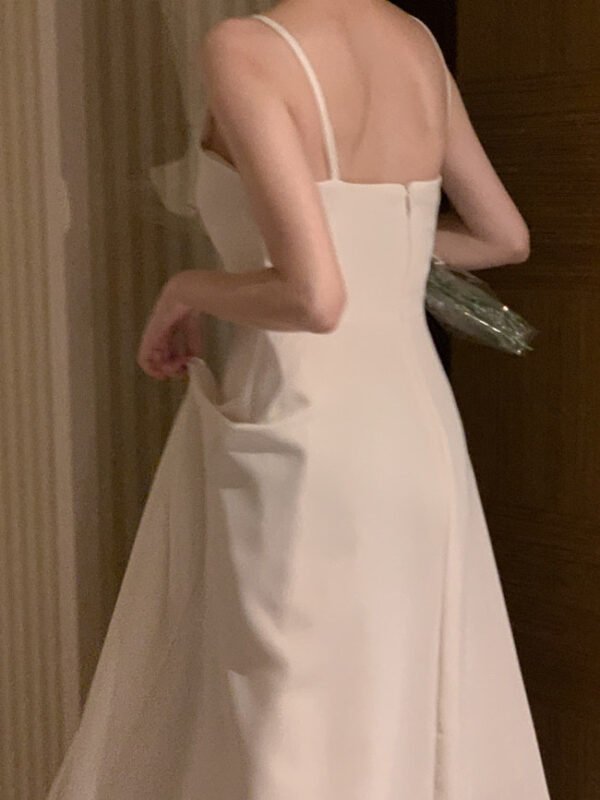 Off-shoulder Sleeveless Waist Slimming Dress - Image 9