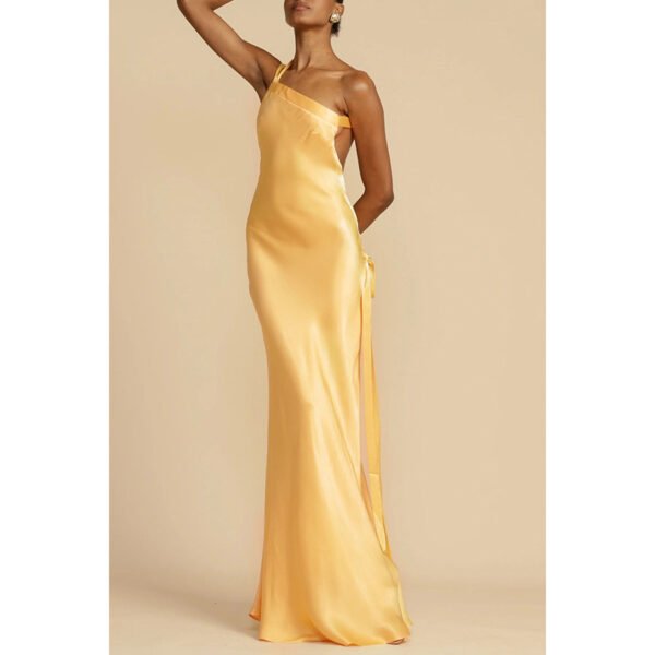 Party Slim-fit Oblique Shoulder Dress Women - Image 4