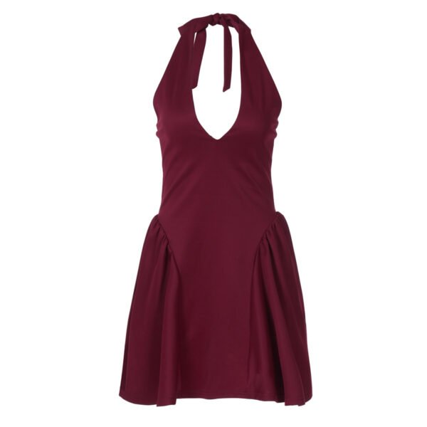 Sexy Deep V-neck Halter Dress Ins Fashion Slim Short Dress For Party Clothing Women - Image 4