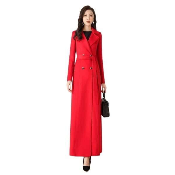 Woolen Double-breasted Elegant Cashmere Coat - Image 5