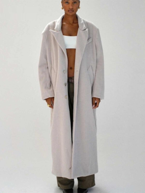 Nerazzurri Wool Padded Shoulder Coat Woolen Coat Men And Women - Image 5