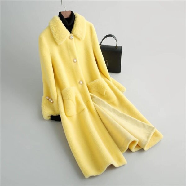 Lamb Wool Coat Mid-length Fleece Fur Integrated Lamb Chenille Coat - Image 3