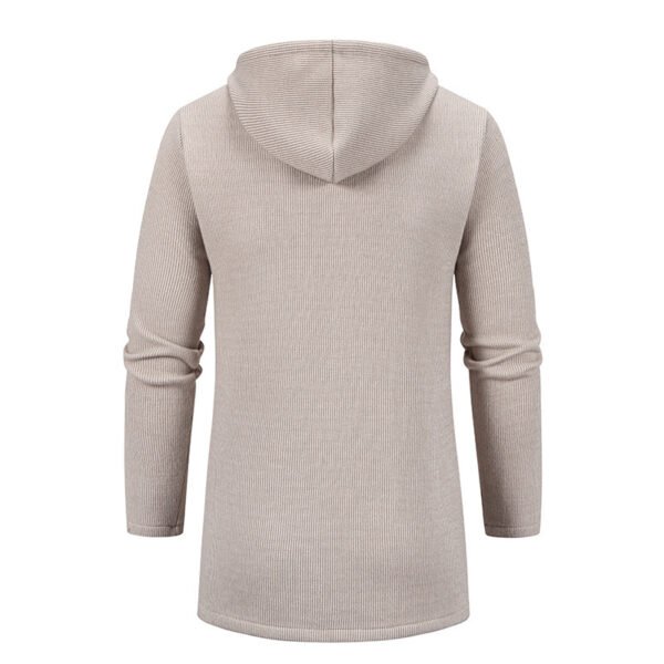 Men's Sweater Jacket Mid-length Coat Hooded Sweater Men's Coat - Image 5
