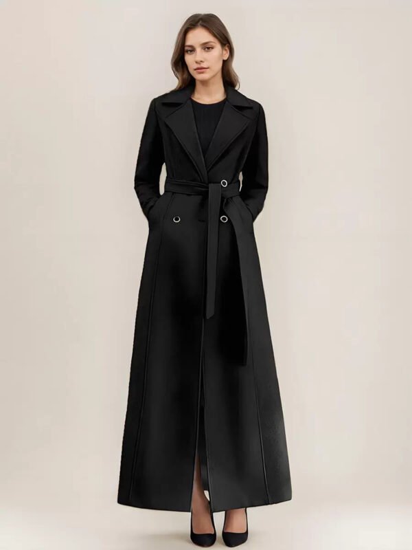 Woolen Double-breasted Elegant Cashmere Coat - Image 8