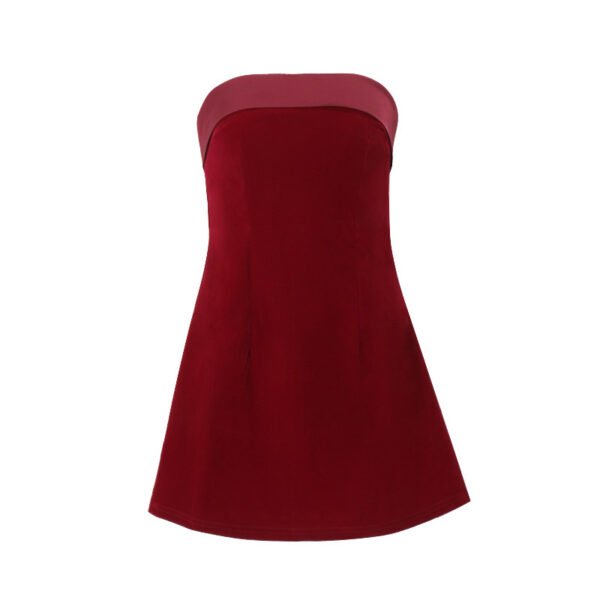 Ins Slim Tube-top Dress Fashion Zipper A-line Short Dresses Party Evening Clothing For Women - Image 7
