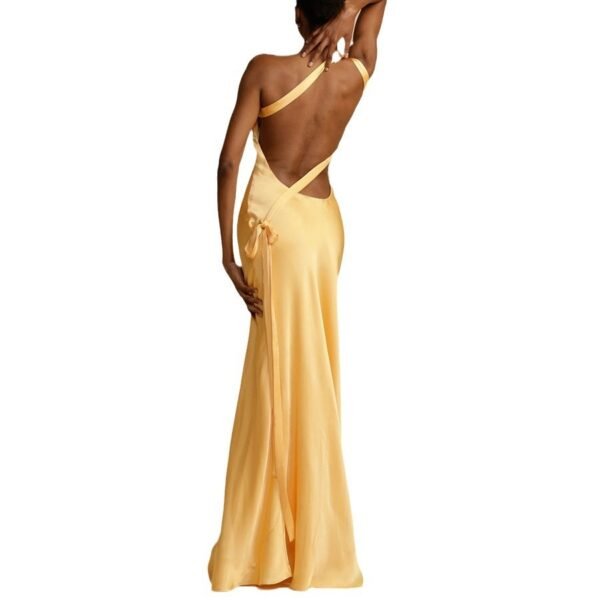 Party Slim-fit Oblique Shoulder Dress Women - Image 5