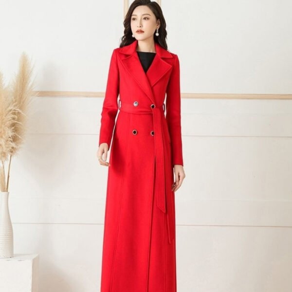 Woolen Double-breasted Elegant Cashmere Coat - Image 7