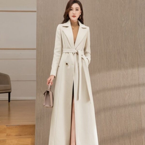 Woolen Double-breasted Elegant Cashmere Coat - Image 6