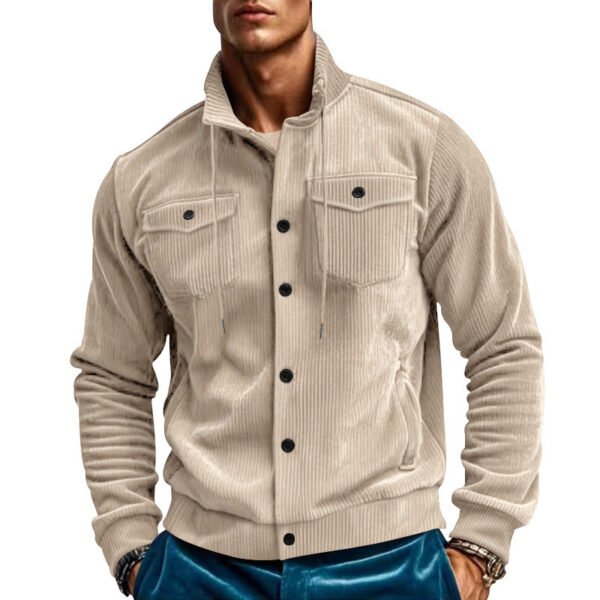FallWinter Jacket Men's Corduroy Turn-down Collar Coat - Image 2