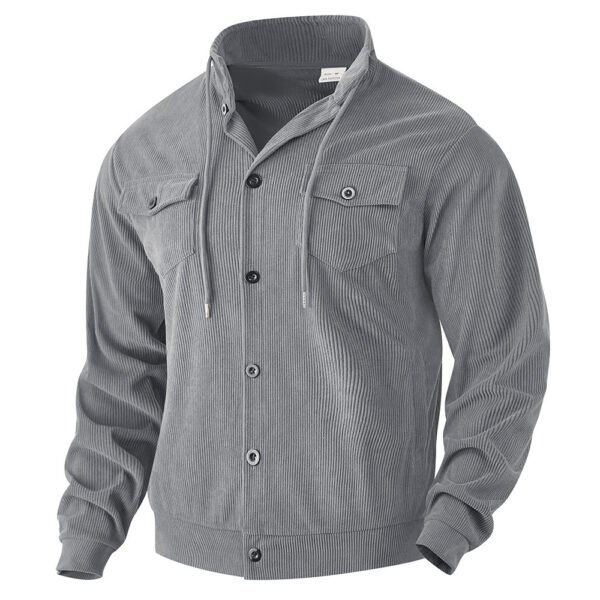 FallWinter Jacket Men's Corduroy Turn-down Collar Coat - Image 8